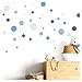 Produktbild Little Deco Wandaufkleber 86 Punkte Kinderzimmer Mädchen Kreise Junge I blau grau I Wandtattoo Klebepunkte Wandsticker Set Dots bunt selbstklebend DL381