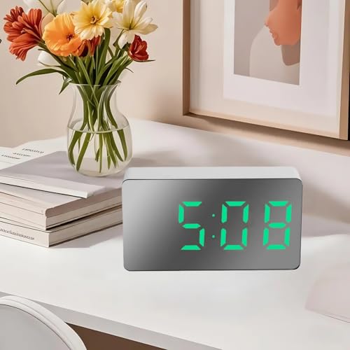 NBOFOL LED Digital Alarm Clock(Green),Mini Led Display Alarm Clock with Date Time,Digital Alarm Clocks Bedside,Small LED Electric Desk Clock for Bedrooms,Travel Bedroom Alarm Clocks USB Powered - Image 8