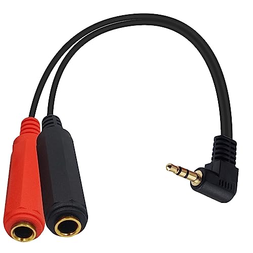 Adaptador de audífonos 3.5mm a 6.35mm, cable divisor de audio 20 cm miniatura 3