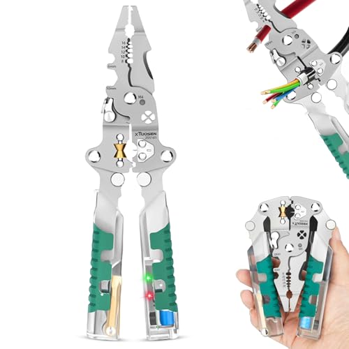 18-in-1 Wire Stripper & Multi-Tool Pliers, Foldable Electrician Tool with Screw Cutter, Wire Crimper, Stripper, and Tester – Compact All-in-One Hand for Home & Professional Use