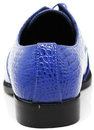 Image of STW Men's Alligator Crocodile Print Oxfords Fashion Lace Up Dress Shoes