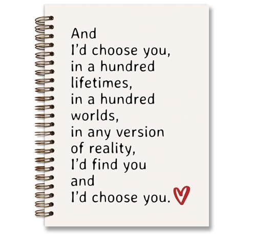 foedor Anniversary Spiral Notebook Journal I Choose You Engagement Gifts for Boyfriend Girlfriend Wedding Day Gift for Bride Groom Couple Husband Wife Girlfriend Boyfriend