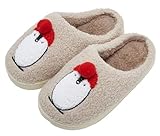 Tellrain Kids Winter Plush Cartoon Penguin Slippers Boys Girls Fuzzy Non Slip Indoor Floor Slippers