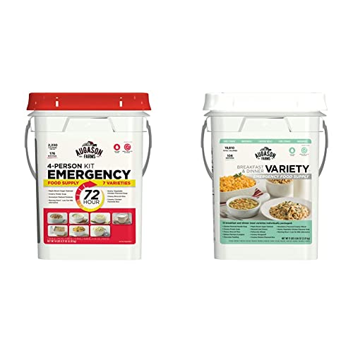 Augason Farms 5-20100 72-Hour 4-Person Emergency Food Storage Kit 14 Lbs 7 Oz & Breakfast And Dinner Variety Pail Emergency Food Supply Everyday Meals 4 Gallon Pail #TOP9