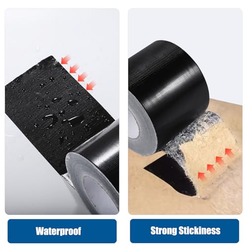 Image of Black Waterproof Repair Tape 6 Inch x 180 Ft (Pack of 2)
