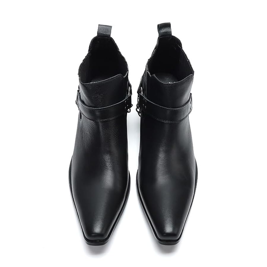 Amazon.com | Men's Genuine Leather Pointed Toe Chelsea