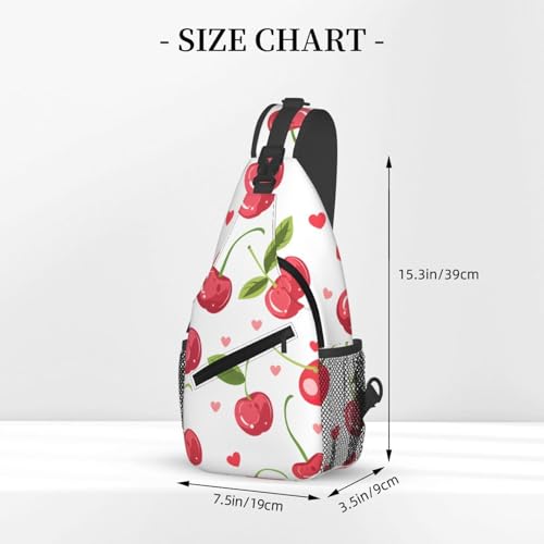 Bolso bandolera con patrón de corazones cherries, unisex miniatura 3