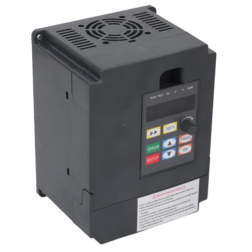 Denash Inverter 3 Fase 1PH AC220V Entrada de 3PH AC0-220V Salida 1.5 KW de Accionamiento de Frecuencia Variable, Reducción de Sobrecorriente para Ventiladores de Bomba de Motor, 1.5 KW 2