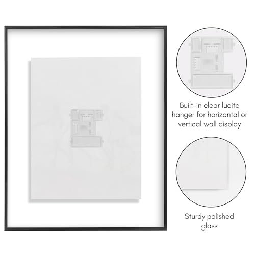Americanflat 16x20 Floating Picture Frame with Shatter-Resistant Glass - Fits 13x19 Photos or Smaller - Slide-In Photo Frame - Fusion Float Collection - Floating Frames for Wall Display - Black - Thumbnail 6