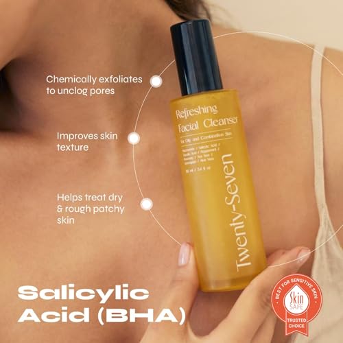 Image of Refreshing Facial Cleanser with Niacinamide, Glycolic Acid (AHA) and Salicylic Acid (BHA)| Reduces Excess Oil & Unclogs Pores | Hydrating, Refreshing & Brightening | For Oily to Combination Skin | For Women and Men