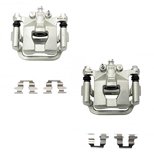 Image of TRQ Rear Brake Caliper Set Zinc Coated Brackets Compatible with 2007-2012 Nissan Altima 2007-2008 Nissan Maxima
