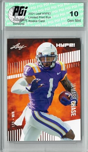 Ja'Marr Chase 2021 Leaf HYPE! #52 Only 5000 Made Rookie Card PGI ...