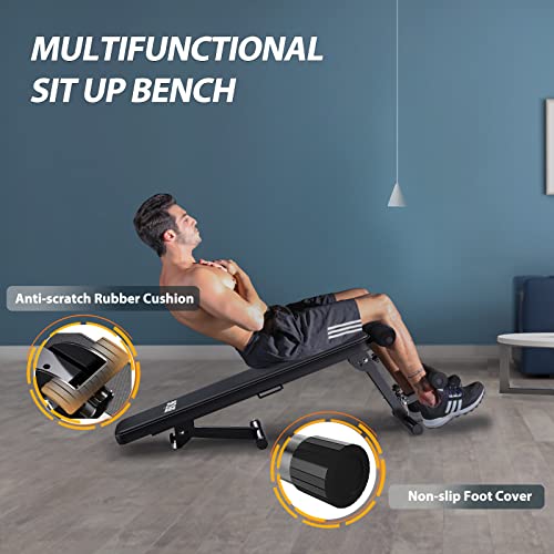 Beking Flat Weight Bench, 2-In-1 Workout Bench Adjustable Exercise Bench For Strength Training,Foldable Utility Decline Bench Press For Home Gym Fitness #TOP2