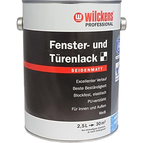 Wilckens Professional Fenster- & Türenlack 2,5 L. Weiß Seidenmatt, PU-verstärkt