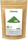 BIONUTRA® Moringa orgánica en polvo 250 g, polvo fino puro de hojas de Moringa Oleifera de cultivo ecológico controlado, producto justo de Sri Lanka