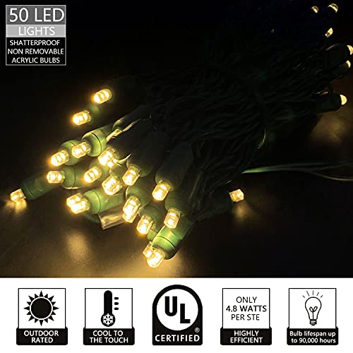 50 Count 5Mm Wide Angle Led Christmas Lights Set,Outdoor Led String Lights For Garden Patio Christmas Trees Decoration,17 Feet Green Wire,Warm White #TOP4