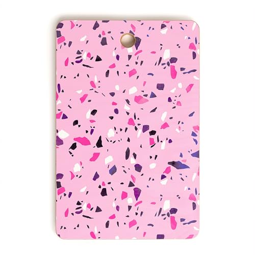 Society6 Bamboo Cutting Board | Emanuela Carratoni Celestial Geometric Art | Decorative Charcuterie Serving Board, Pink Terrazzo, 16"L x 10.5"W by Society6 - Used condition - US$12.60