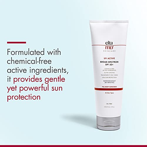 Eltamd Uv Active Spf 50+ Mineral Sunscreen Lotion, Broad Spectrum Physical Sunscreen For Face And Body, Water-Resistant Up To 80 Minutes, Oil-Free, Non-Greasy, Full Body Sunscreen, 8.0 Oz Tube #TOP7