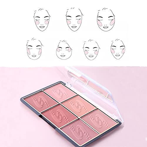 Meicoly 6 Colors Face Blush Palette, Bright Blush Cheek Makeup Shimmer Matte Mineral Blusher Powder Set Contour And Highlight Blush Palette With Brush Rubores De Maquillaje,01 #TOP3