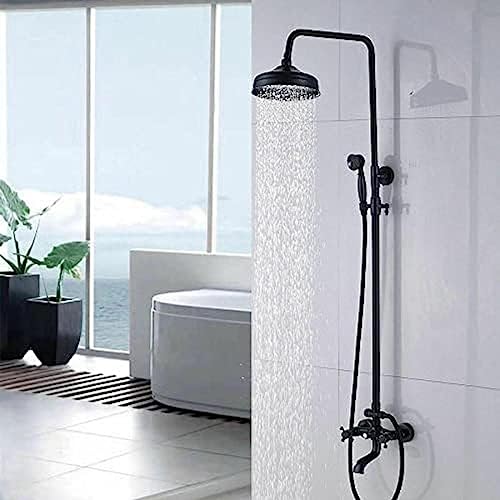 Système de douche 8 pouces en bronze huilé avec robinet baignoire et douchette chic