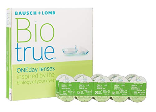 Bausch und Lomb Biotrue ONEday Tageslinsen, sphärische Kontaktlinsen, weich, 90 Stück BC 8.6 mm/DIA 14.2 / -1.5 Dioptrien