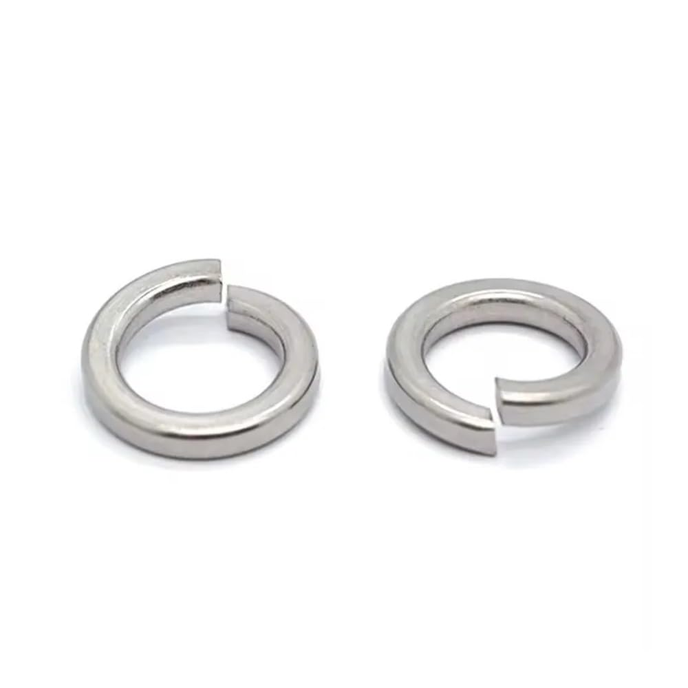 PULaif Spring Lock Washers, Spring Lock Washer M1.6-M24 304 Stainless Steel Multiple Sizes(50pcs M1.6)