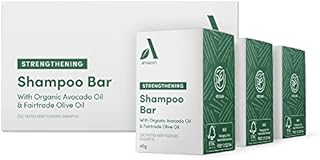 Amazon Aware Strengthening Shampoo Bar with Organic Avocado Oil and Fairtrade Olive Oil, 3 x 40g