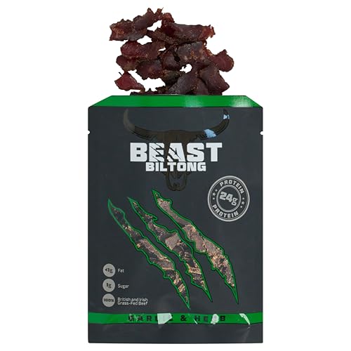 Beast Pharm | Biltong Beef Snacks 12 Pack, 24G Protein Per 40G Bag, 4 Assorted Flavours - 6