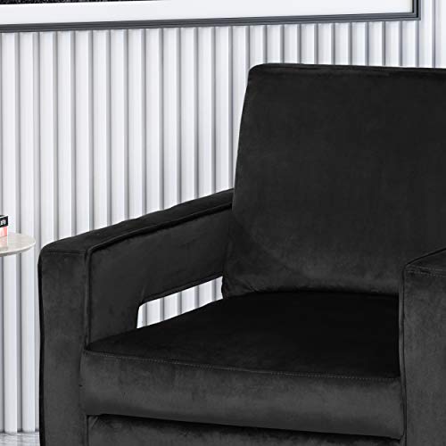 Christopher Knight Home Laurel Velvet Club Chair, Black, Silver #TOP4