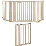 inkl. Winkelelement mit Fuß Geuther - Konfigurationsgitter, Set bestehend aus Türelement, Verlängerung, Winkelelement mit Fuß, Wandanschluss, Holz, natur/silber, 100 - 224 cm