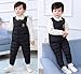 Toddler Kids Boys Girls Snow Pants Baby Button Snowsuit Coldproof Insulated Ski Snow Bib Overalls Black 18-24 Months