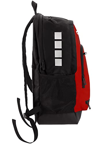 Capelli Sport 19 Inch Laptop Backpack, Gym Travel Bag with Computer Sleeve, Black/Red3