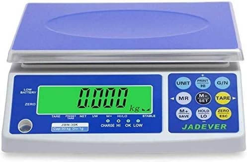 Electronic Scales Professional Postal Stainless Steel Digital Scale Precision Platform LCD HD Display for Kitchen Food Meat Supermarket Fruit Picking (White 30kg/1g) (White 30kg/1g)
