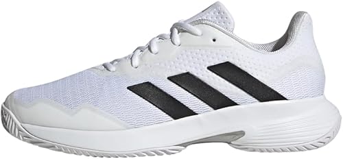 adidas Homme CourtJam Control Tennis Shoes, Cloud White/Core Black/Matte Silver,