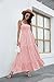 kinstell Women's Summer Boho Spaghetti Strap Square Neck Ruffle Casual Flowy Long Dress Beach Swing Party Maxi Dress Light Pink