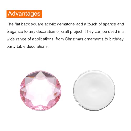 Image of MECCANIXITY Flat Back Round Acrylic Rhinestones,20mm Light Pink Flatback Crystal Rhinestones for Crafts Clothes Shoes DIY Decoration Gifts 50Pcs