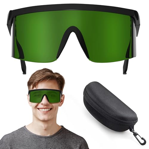 iKeener Gafas Protección ocular Láser,Gafas Seguridad Láser IPL Longitud Onda Profesional 190nm-2000nm para Tratamiento Depilación Láser y Protección Ocular Del Operador Cosmetología Láser (Negro)