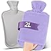 MUPAS Borse Acqua Calda Con Copertura In Pile- 2L Borsa Dell'acqua Calda- Borsa Del Acqua Calda Con Tasca A Marsupio+ Gomma Naturale- Adatta Per Caldi E Freddi Sulla Schiena, Collo E Spalle (Viola) immagine