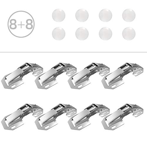 HOSOM 8 Pack Concealed Cabinet Hinges, 90 Degrees Hidden Hinges for Cabinet Doors