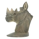 BEBEMOKO Handgefertigter Holz Brillenständer Rhinozeros Design Sonnenbrillenhalter für Brillenpräsentation im Wohnzimmer und Büro
