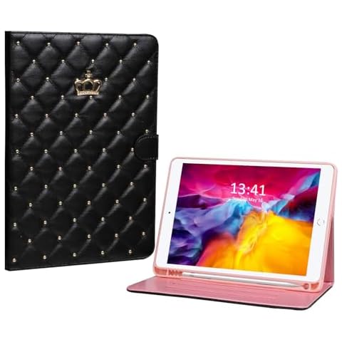 HDTOP Case for iPad (9.7 inches, 2018/2017 Model, 6th/5th Generation) iPad Pro 9.7/Air 2/Air 1, Smart Cover Auto Wake/Sleep with Pencil Holder (Black) Cover