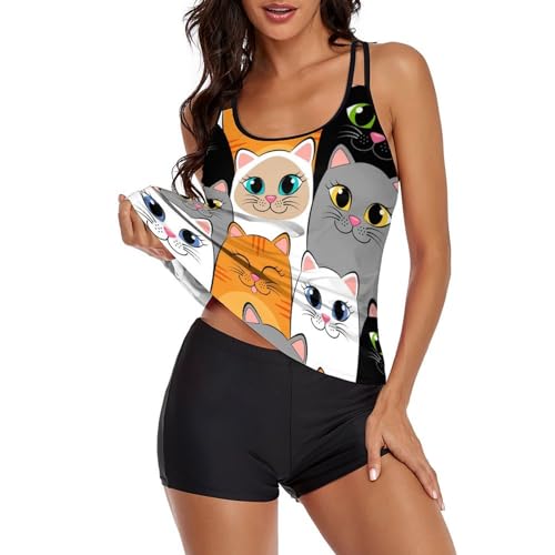 Maillot de Bain Ensembles Bikini Short Coupe Fluide Cache les Imperfections - 2