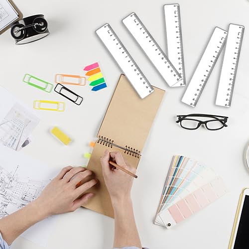 5 Stück Plastik Lineal 15 cm, Transparent Präzision Lineal, Transparentes Messlineal, mit Metrische-Skala, Lineale, Geprägte Zentimeter Einteilung, für Schule, Büro, Haushalt