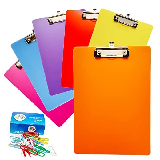 6 Pack Plastic Clipboards,Office Clipboards Standard A4 Letter Size,Colorful Clear Clip Boards with Hangable Low Profile Clip,Clipboard for Classrooms,Offices,Doctor,Nurse,Colored Assorted,Set of 6
