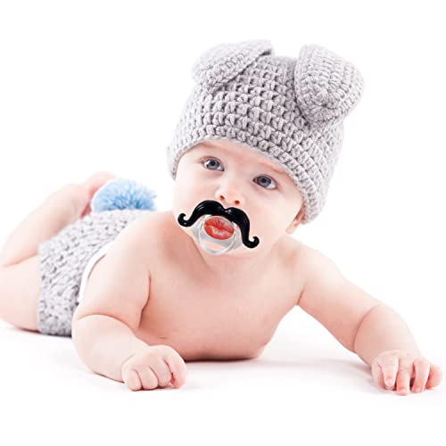 Funny Baby Pacifiers,Funny Pacifiers 0-18 Months For Boys And Girls,Mustache Binky,Kiss Lips Pacifiers,Bpa Free(4 Packs) #TOP5