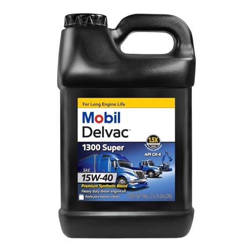 Mobil Delvac 1300 Super Syn Blend Diesel Oil 15W-40, Two 2.5 Gal