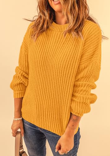 PRETTYGARDEN Fall Sweaters for Women 2025 Fashion Long Sleeve Casual Ribbed Knit Winter Clothes Pullover Jumper Tops