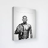 Israael Adesannya 12"x16" Set of 1 Canvas Wall Art Decor by BCB Print | HD Printed & Wooden Framed Wall Art | Modern Wall Decor for Bedroom, Living Room, Office, Kids Room | Made in USA