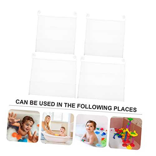 SHOWERORO 4 Pçs Ventosa Banheiro Pendurado Saco De Armazenamento De Brinquedos De Banho Crianças Tit