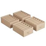 SONGMICS 4 Pack Drawer Clothes Organizers, Large Size 6-Compartment